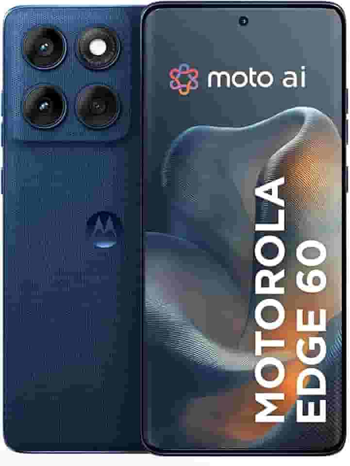 Smartphone Motorola Edge 60 5G - 512GB 24GB (12GB RAM+12GB Ram Boost) Tela Quad-Curve moto AI 50MP Sony Camera ultrarresistencia militar IP68 + IP69 - Azul Marinho
