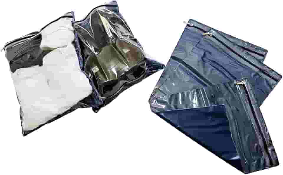 Sacos Organizadores de Mala Viagem para Roupa Suja e Molhada (Cor Azul Marinho)