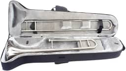 Trombone Emajor B-alto, trombone de banda profissional de instrumento musical, latão, com estojo (branco)