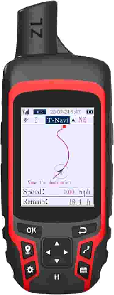 GPS portátil A6 para caminhadas, navegador GPS resistente à prova d'água com 20 horas de vida útil da bateria, 2 modos de navegação, tela colorida de 6 cm e bússola GPS, informações da fase