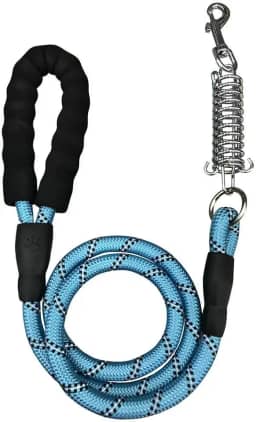 Guia De Passeio Com Mola Amortecedor Resistente Cachorro Grande Médio Porte(Azul,1)