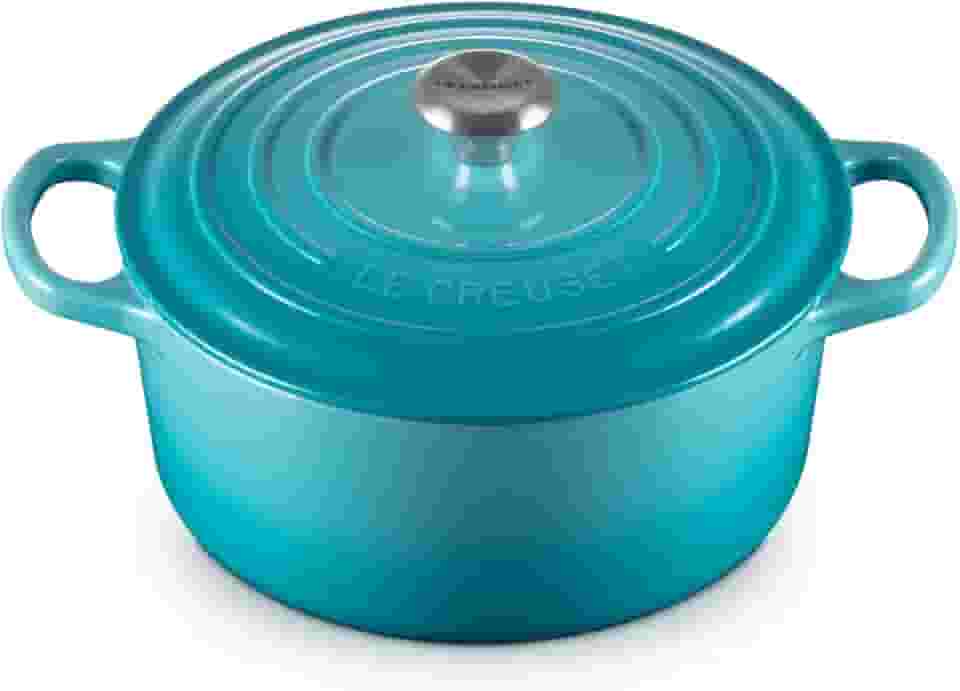 Le Creuset Panela Redonda 22 cm Ferro Fundido Esmaltado Signature Azul Caribe