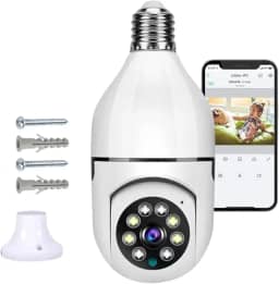 Câmera Segurança IP Lâmpada WiFi Full HD 1080p com Visão Noturna Infravermelho 1080P, Yoosee, Bivolt, Detecção de Movimento, Áudio Bidirecional, Prova D'água Giratória - Premium®