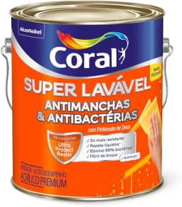 SUPER LAVÁVEL ANTIMANCHAS EGGSHELL BRANCO GELO 3,6L - CORAL