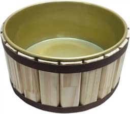 Tina Escalda Pés em Pinus Natural - bacia em pintura premium Gold