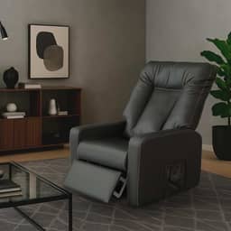 Cadeira Balanço Poltrona Do Papai Reclinavel Top Sofas Preto Corino Liso Amamentação Apoio Descanso Sala Quarto