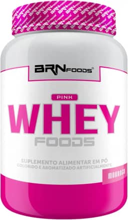 Pink Whey c/Colágeno 900g - BRN FOODS Sabor Morango