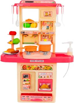 Cozinha Infantil de Brinquedo Grande Completa Solta Água e Som Com Acessórios Completa