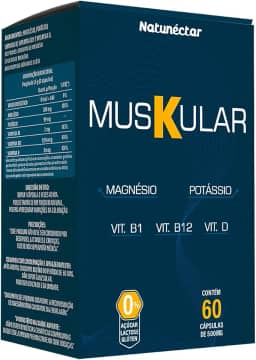 Muskular - Potássio, Vitamina D Vitamina B1 Vitamina B12 500mg 60 Cápsulas