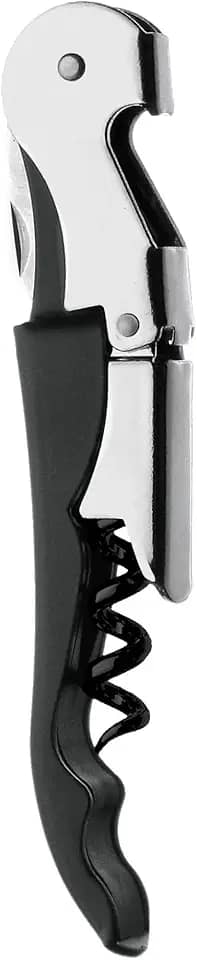 Saca-rolhas em aco inox 2 estagios L2xP1,5xA11,5cm cor preta-PRETO - Dynasty- Full Fit