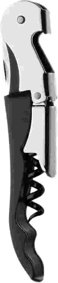 Saca-rolhas em aco inox 2 estagios L2xP1,5xA11,5cm cor preta-PRETO - Dynasty- Full Fit