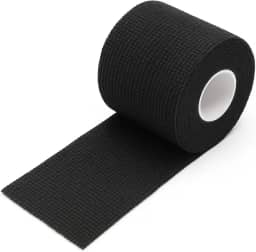 Bandagem Adesiva Elastica Autoaderente, 10 cm x 4,5 m, Preta ideal para recuperação e suporte muscular
