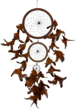 Filtro dos Sonhos 60cm Apanhador Marrom Escuro Grande Decoração