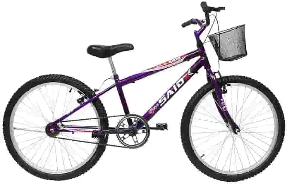 Bicicleta Aro 24 Bike Sem Marchas Feminina e Masculina Saidx Premium, Quadro em Aço, Freio V-Brake
