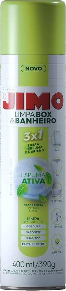 JIMO Limpa Box & Banheiro Limpa Perfuma Dá Brilho Espuma Ativa Aerossol 400ml