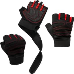 Luva Academia Meio Dedo com Proteção Antiderrapante para Musculação, Crossfit, Treino e Ciclismo. Protector Palmar Almofado com Ajuste em Velcro no Pulso, Unissex.