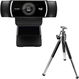 Webcam Full HD Logitech C922 Pro Stream com Microfone Embutido para Chamadas e Gravações em Video 1080p e Tripé Incluso - Compatível com Logitech Capture