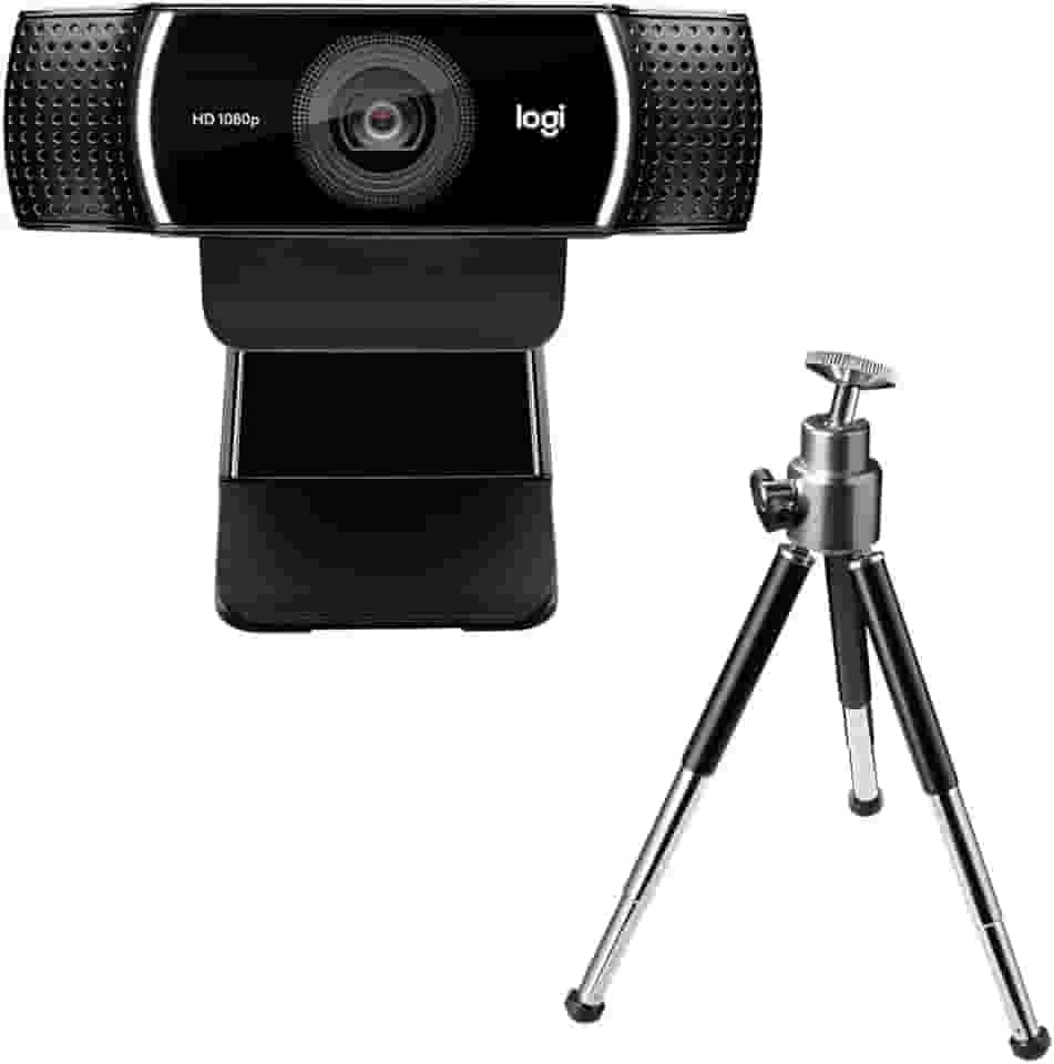 Webcam Full HD Logitech C922 Pro Stream com Microfone Embutido para Chamadas e Gravações em Video 1080p e Tripé Incluso - Compatível com Logitech Capture