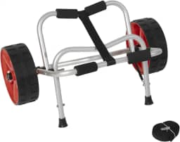 ValenLyra Carrinho de reboque de caiaque de alta carga – dobrável, avaliado 81,6 kg para transportadores de caiaque, canoas, barco Jon e tapetes flutuantes
