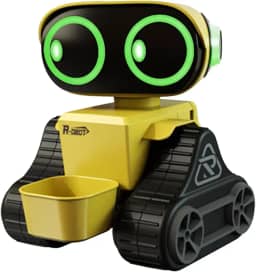 Esquirla Brinquedo robô para crianças, caminhada inteligente com luz, dança, música, robô rc, programação para crianças, presentes de aniversário, amarelo