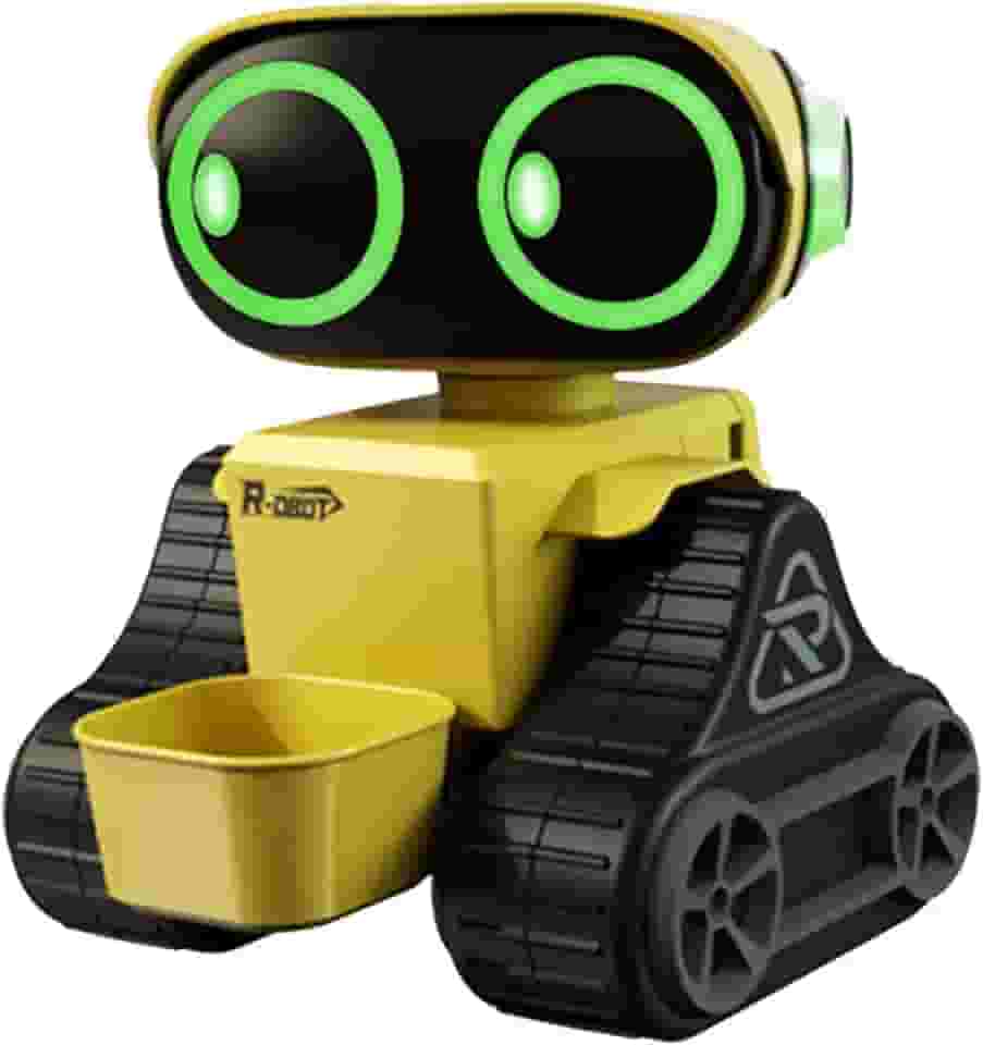 Esquirla Brinquedo robô para crianças, caminhada inteligente com luz, dança, música, robô rc, programação para crianças, presentes de aniversário, amarelo