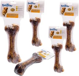 5 Unidades Osso Defumado Para Cachorro Fêmur Suino Desidratado Mordedor Natural Canino Pet