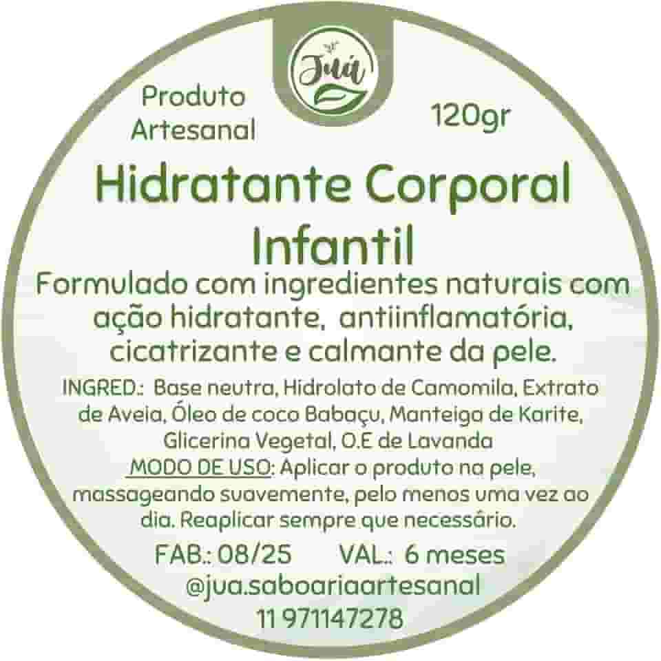 Alergias Dermatite Eczema e pele sensível? Hidratante Infantil Natural com Camomila, Lavanda e Aveia, Livre de Parabenos