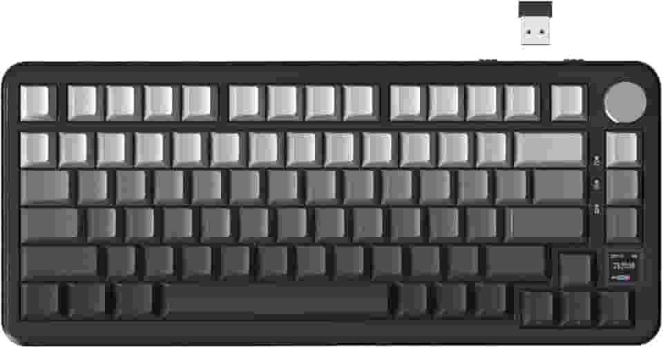 ATTACK SHARK X85 PRO Teclado mecânico sem fio com tela TFT e botão,teclado gamer com junta 75% QMK,com fio 2.4G/BT/USB-C,switch linear hot-swappable,4000mAh,NKRO,RGB PC/MAC(Moonlight)