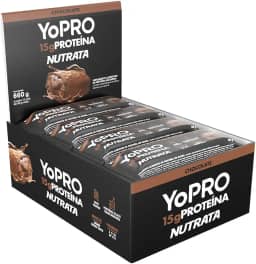 Barra YoPRO Sabor Chocolate - Nutrata Display C/ 12 Barras de 40g