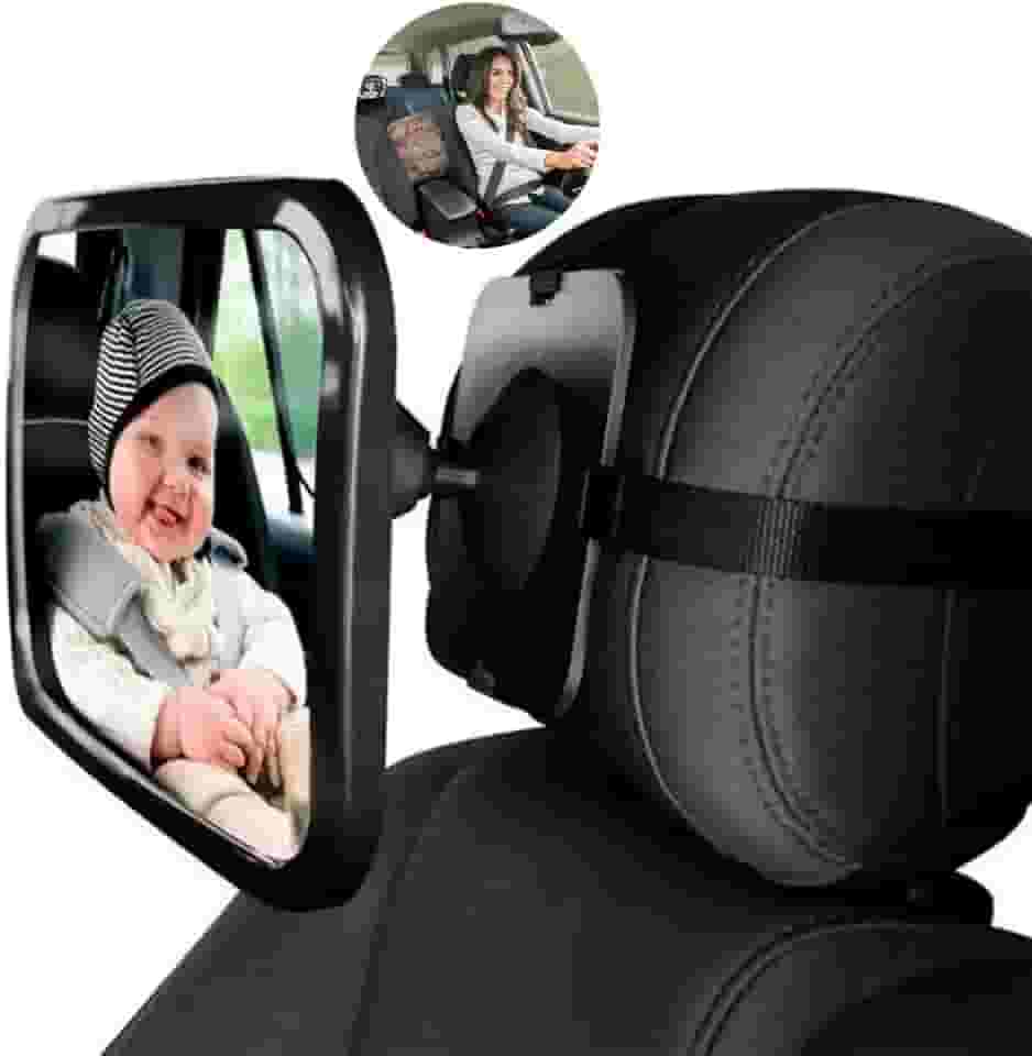 Espelho Retrovisor para Banco Traseiro de Carro - Visão Ampla e Ajustável para Monitoramento de Bebê na Cadeirinha - Instalação Simples, Segurança e Conforto para os Pais Durante a Viagem