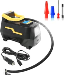 Compressor de Ar Portátil 12V Dual AC/DC Para Carro e Casa, Duplo Pistão, Inflador de Pneus para Carros, Motos e Bicicletas