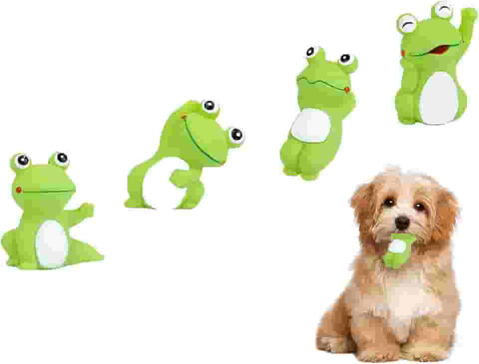 4 brinquedos fofos de sapo para filhotes de cachorro, boia de látex, água para piscina, brinquedos para cães que rangem para raças pequenas, brinquedos macios e interativos para animais de