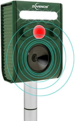 Repelente solar de animais ao ar livre, repelente ultrassônico compacto com luz estroboscópica, ativado por movimento para guaxinins, veados, esquilos, gatos, à prova d'água IP65, gramado e quintal