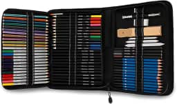 Conjunto Profissional De Lápis De Cor Para Desenho E Esboço Com 72 Unidades, Lápis De Cor Grafite, Ferramenta De Haste De Carvão, Estojo Lona com Zíper, Para Crianças Adultos, Adolescentes E Artistas