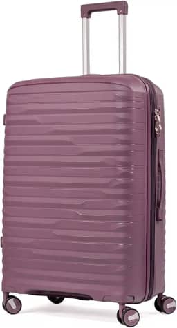 Mala De Viagem Média 23Kg Polipropileno 4 Rodas Duplas 360 Fibra Rígida Tamanho M Leve Resistente Para Despachar (ROXO, médio)