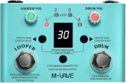 Pedal de Efeito M-VAVE LOST TEMPO V2 com 30 Baterias, Looper de 11 Minutos e Afinador - Portátil, USB-C e Compatível com DAWs para Guitarra e Produção Musical