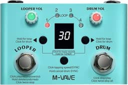 M-VAVE Pedal de Efeito para Guitarra LOST TEMPO V2 | Looper, Drum Machine com 30 Ritmos, Metrônomo, Tuner de Alta Precisão, Gravação de até 11 Minutos, 4 Loops, USB, Ideal Prática, Estúdio e Ao Vivo