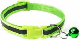 Coleira Refletora De Nylon com Guizo para Gatos e Cachorros pequeno porte, Ajustável Para Animais De Estimação, COR VERDE,12-16cm