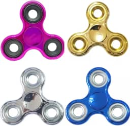 Spinner Sensorial Giro Metálico, Kit com 4 Brinquedos Anti-Estresse, Ideal para TDAH