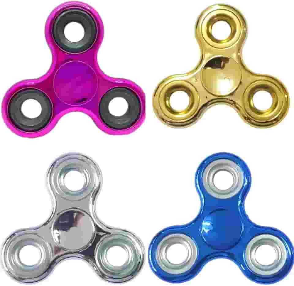 Spinner Sensorial Giro Metálico, Kit com 4 Brinquedos Anti-Estresse, Ideal para TDAH
