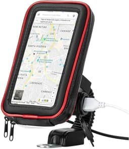 Suporte com tomada Carregador USB de Celular Impermeável para moto scooter motoboy motocicleta Universal Smartphone GPS 6 polegadas capa prova d'água