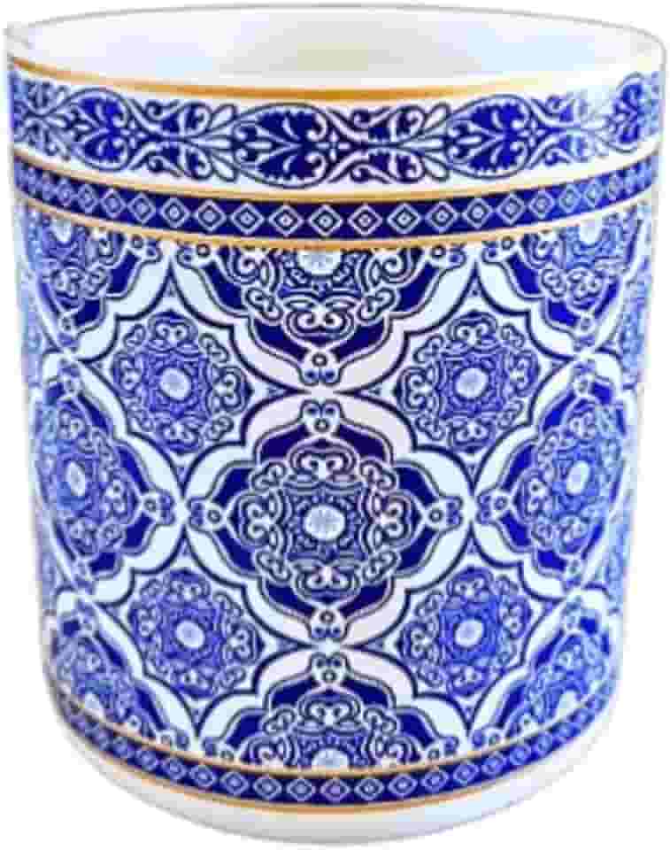 Cachepôs Vaso Azulejo Português Azul Branco 10 cm Arranjos Flores Suculentas (Cachepô A)