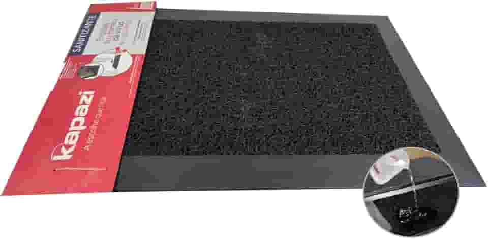 Tapete Sanitizante, 38x58 cm, Preto, Kapazi