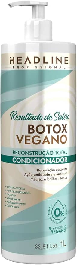Condicionador Botox Vegano - Reconstrói, Fortalece e Realinha - HEADLINE Resultado de Salão - 1L