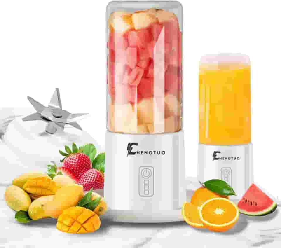 Liquidificador, Mixer e Batedeira! Copo de Vidro 400ML, 120W de Potência, 10 Lâminas Multiuso,Perfeito para Sucos, Vitaminas, Açaí e Vegetais (Branco)