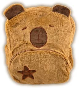 Mochila Infantil Capivara Pelúcia Design Kawaii Moda Unissex Escolar