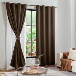 Cortina Blackout Pvc Com Tecido Voil Liso 2,80mx1,80m Corta Luz Sala Quarto (Tabaco)