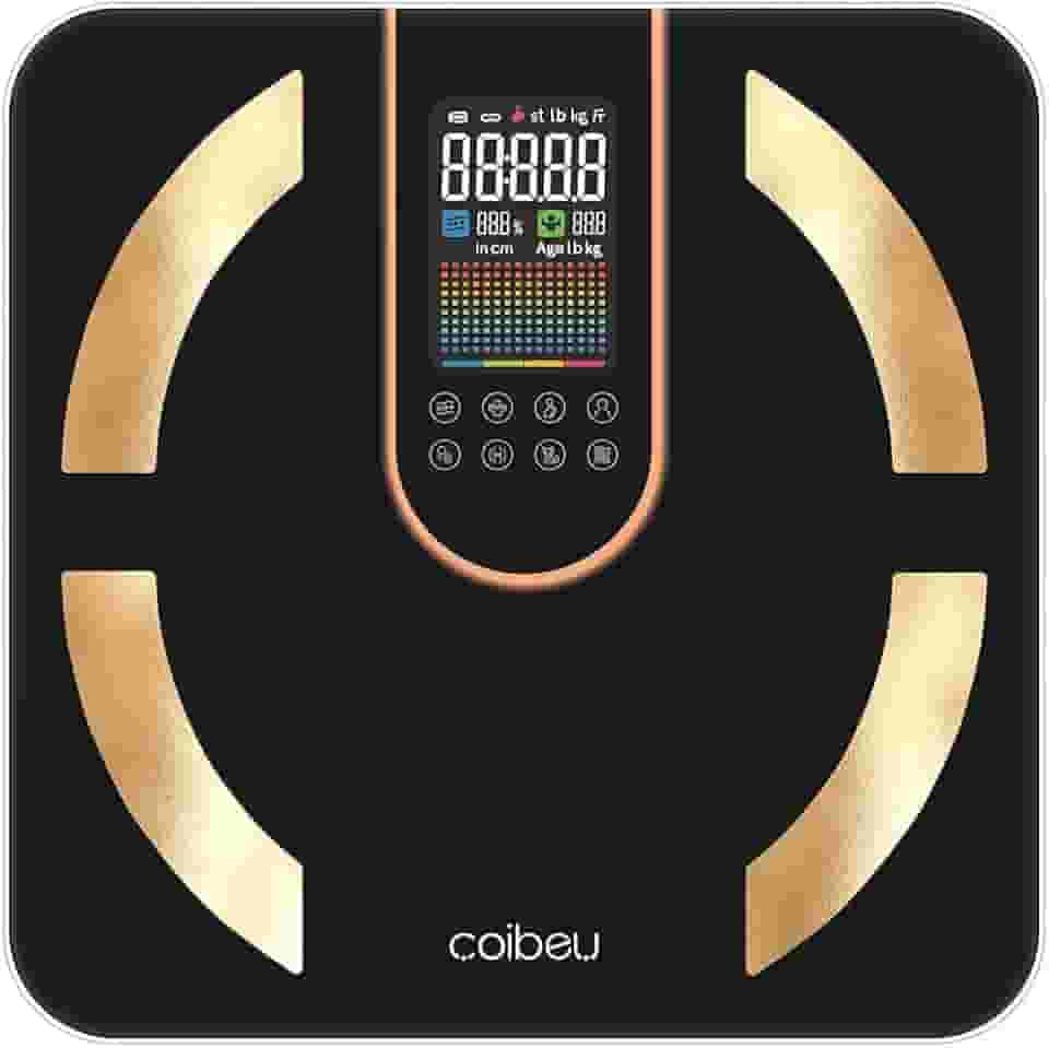 Balança Inteligente Digital Corporal, Balança Bioimpedancia, Capacidade 180 kg, Tela Dupla em Vidro, Sincroniza com Google Fit/Apple Saúde