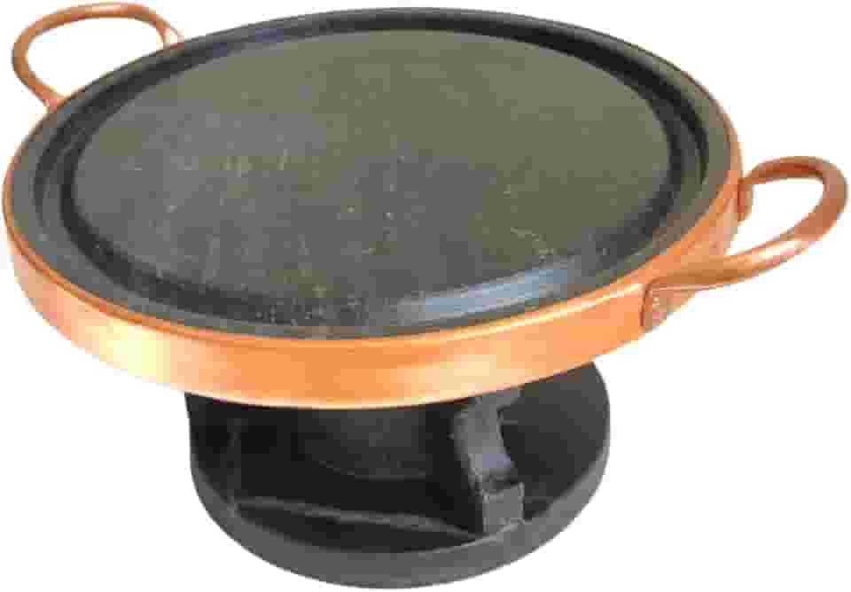 Kit Fondue Grelha De Carne 22 cm Pedra Sabão Com Fogareiro