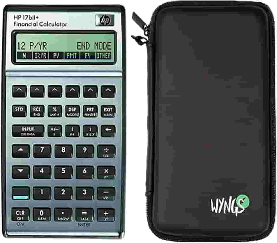 Calculadora financeira HP 17BII+ - 17B II Plus + capa protetora WYNGS preta